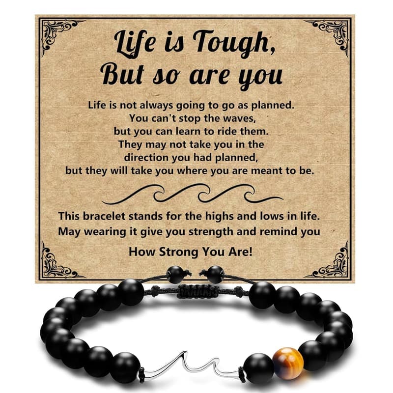 Get Well Gifts: Tigers Eye & Black Onyx Men's Bracelets