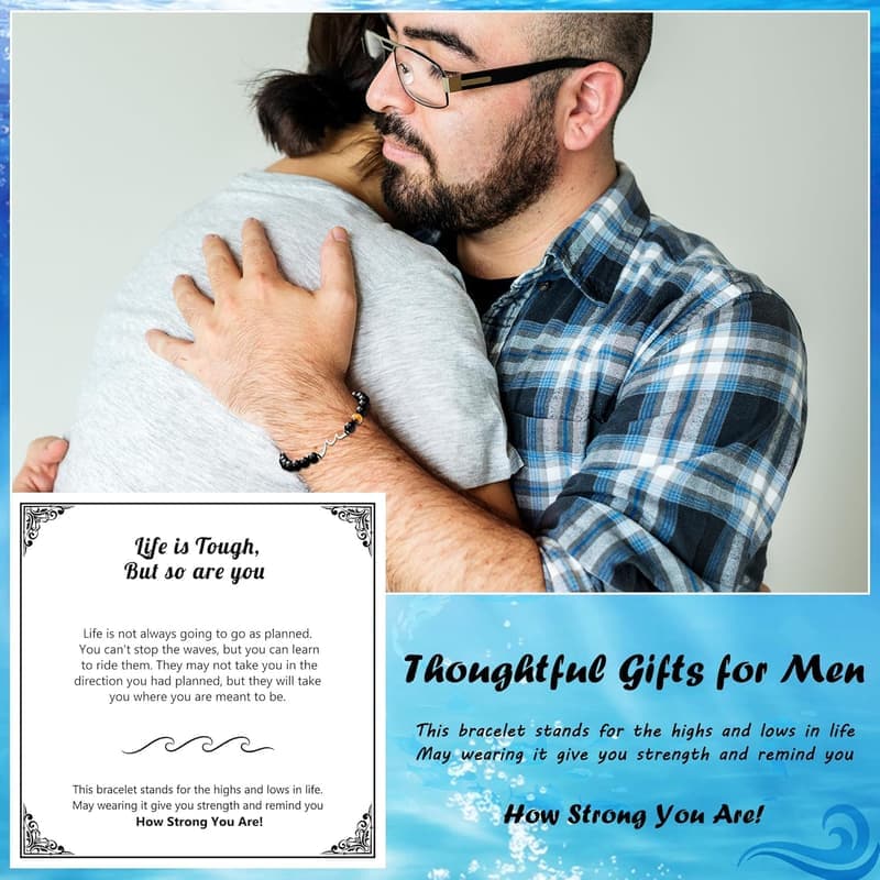 Get Well Gifts: Tigers Eye & Black Onyx Men's Bracelets