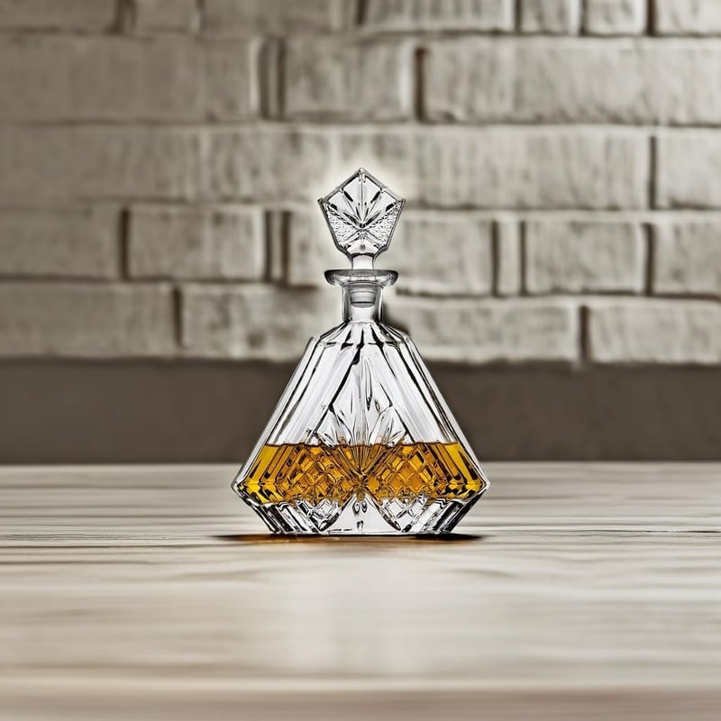 Triangular Irish Cut Whiskey Decanter - 750ml