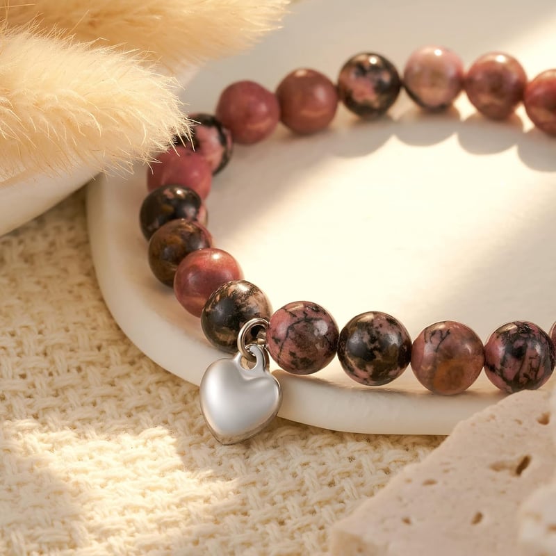 Heart Bracelet Gift for Teen Women – Natural Stone, Birthday