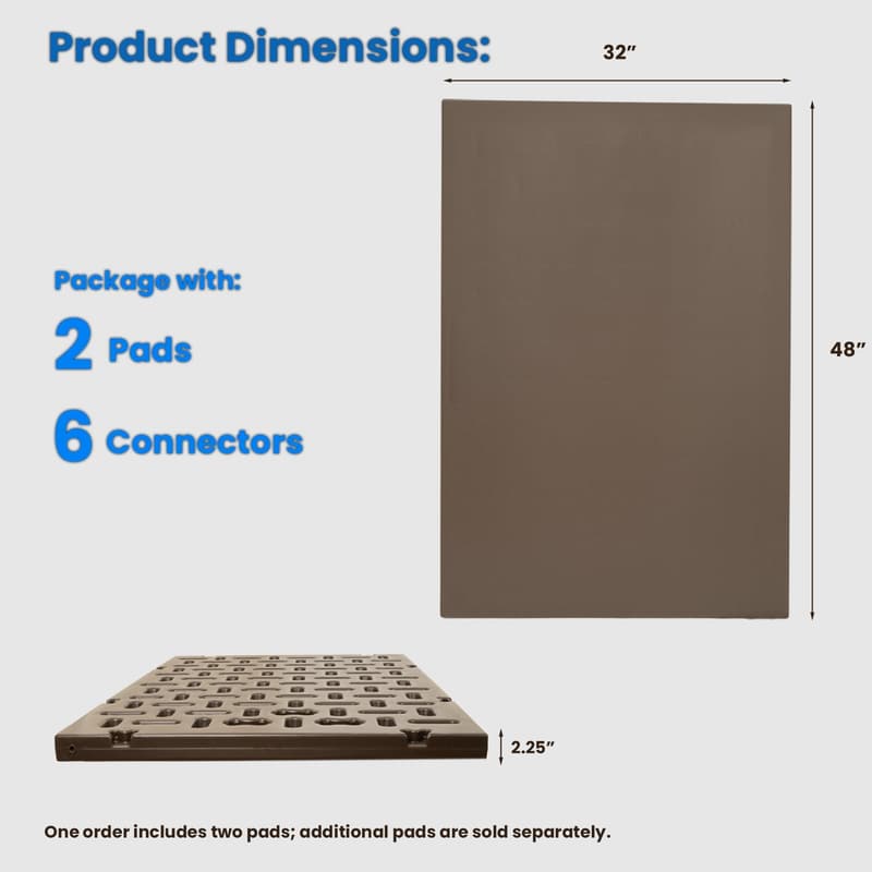 6-Pack 8ft x 8ft Hot Tub Spa Placement Pad