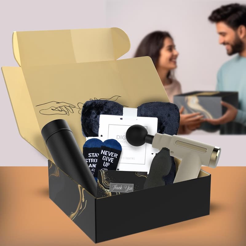 Get Well Soon Gift Basket for Men with Massage Gun