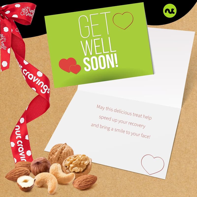Get Well Soon Nuts Gift Basket - Gourmet Care Package