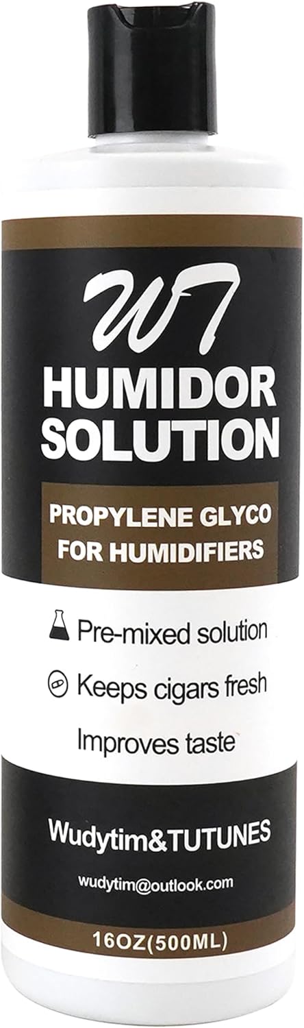 Premium Cigar Humidor Humidifier Liquid - 16 oz PG Solution