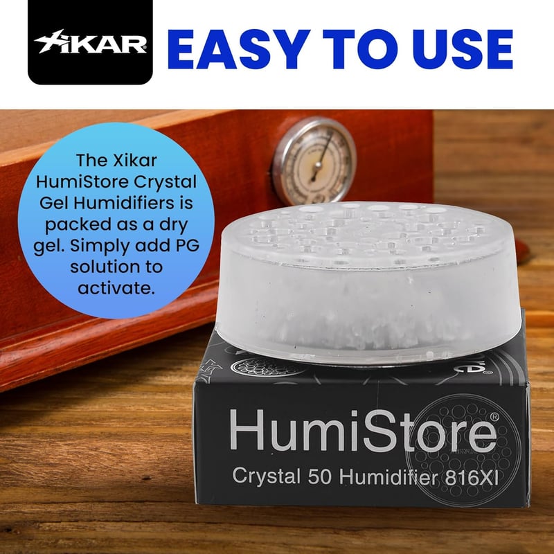 Cigar Humidifier Jar with Magnet - Regulates 70% Humidity, 90-Day Use