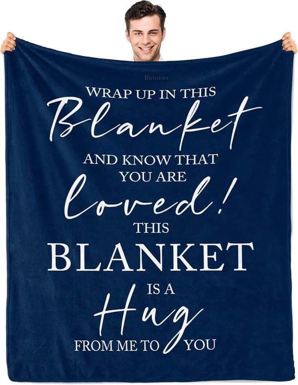 Get Well Soon Gift for Men - Healing Blue Blanket 60x50in