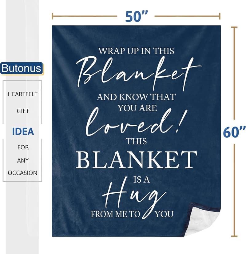 Get Well Soon Gift for Men - Healing Blue Blanket 60x50in