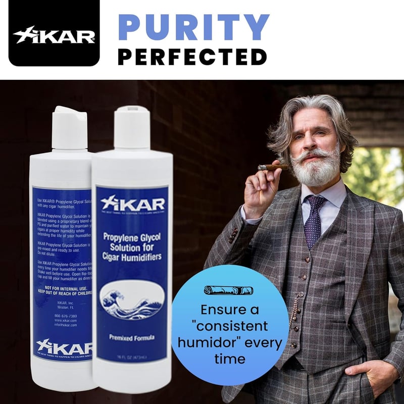 Xikar Cigar Humidor Solution - Easy-to-Use 70% Humidity Control, 16 Fl Oz