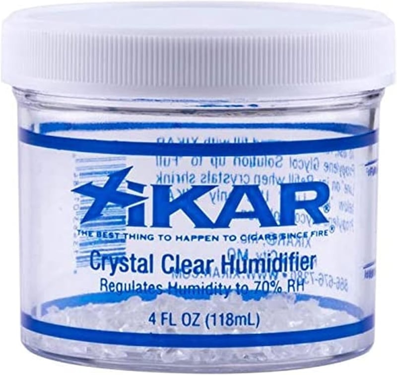 Cigar Humidifier Jar - 4oz Reusable Crystals for 70% Humidity