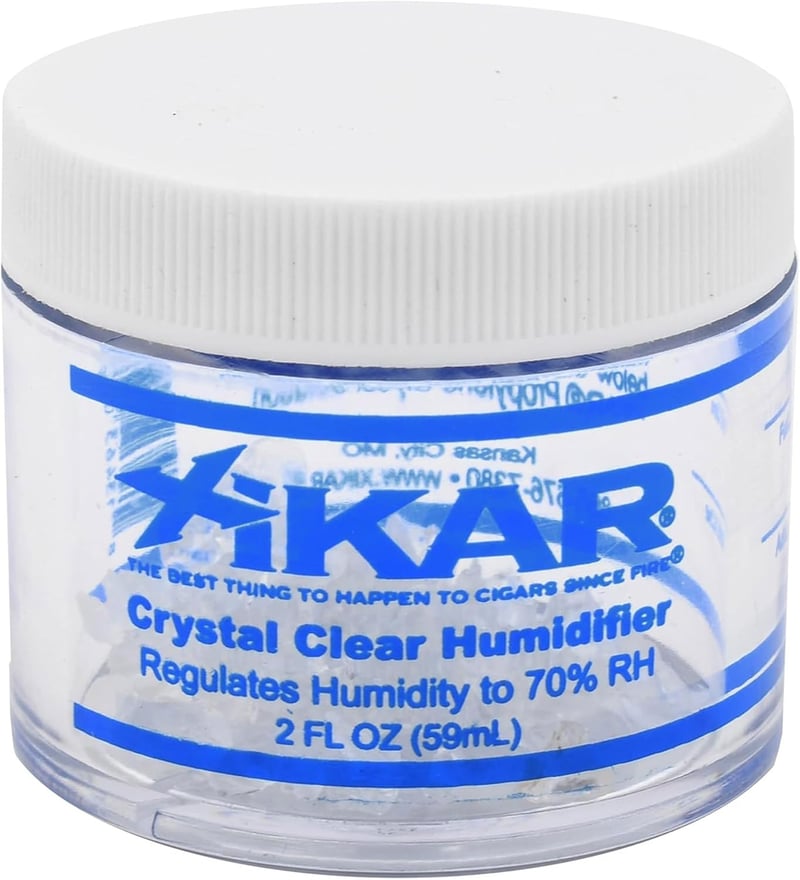Cigar Humidifier Jar - 2oz Reusable Crystals for 70% Humidity