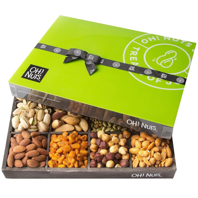 Mixed Nuts Gift Basket - 12 Assorted Varieties