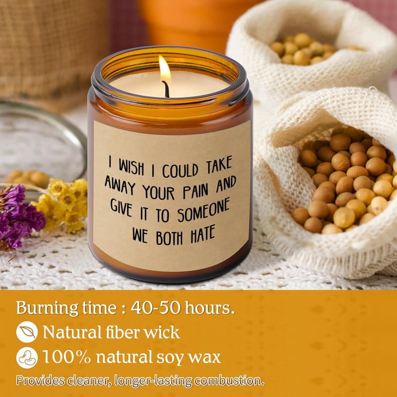 Get Well Soon Lavender Scented Candle Gift for Her