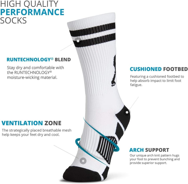 Hockey Performance Crew Socks for Youth & Adults - Mid-Calf