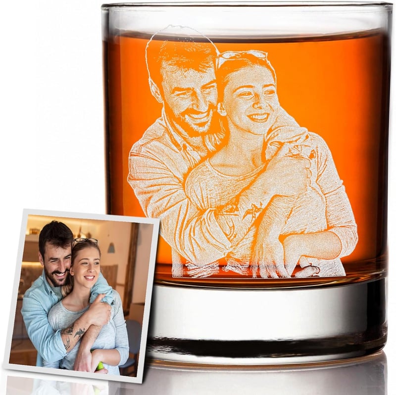 Personalized Photo Whiskey Glass for Valentine's Day Gift