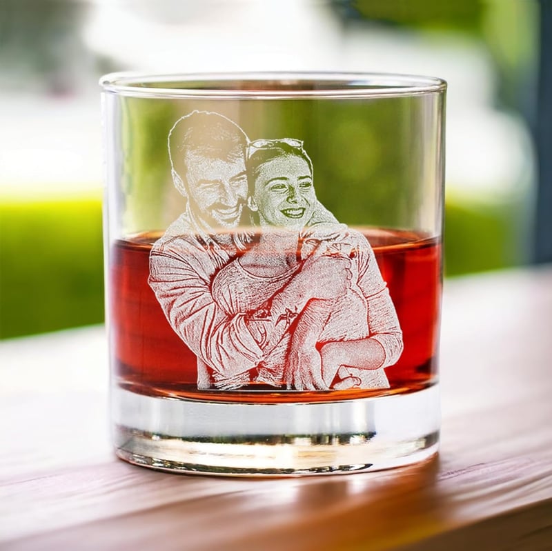 Personalized Photo Whiskey Glass for Valentine's Day Gift