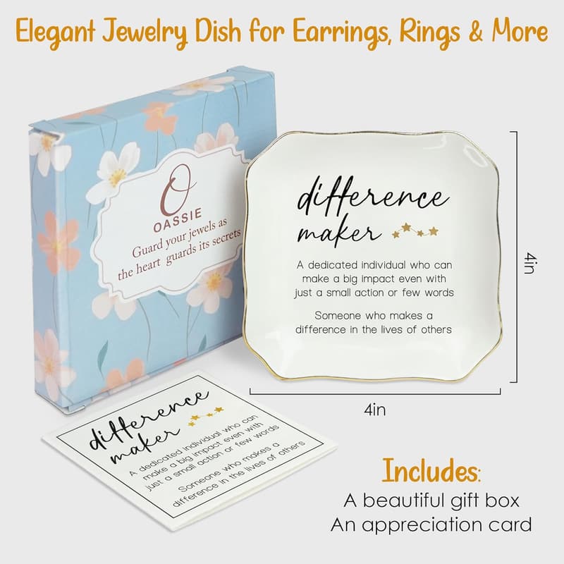 Teacher Day Ceramic Jewelry Dish Tray - Perfect Gift for Women