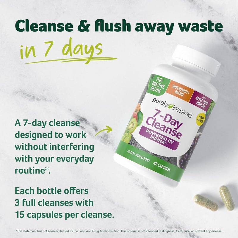 7-Day Detox Cleanse Pills with Senna, Probiotics & Enzymes