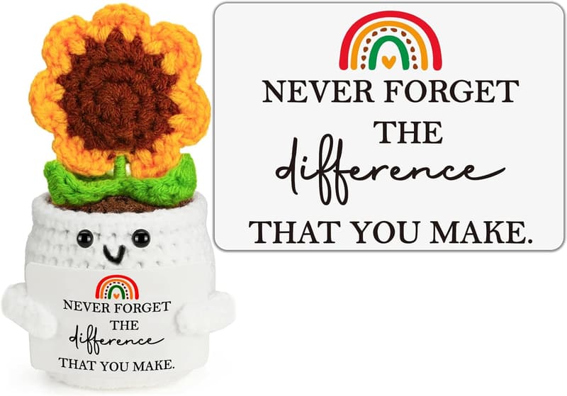 Handmade Crochet Sunflower Retirement Gift for Women