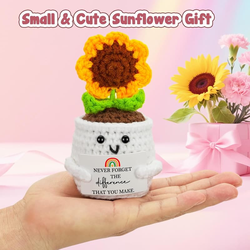 Handmade Crochet Sunflower Retirement Gift for Women