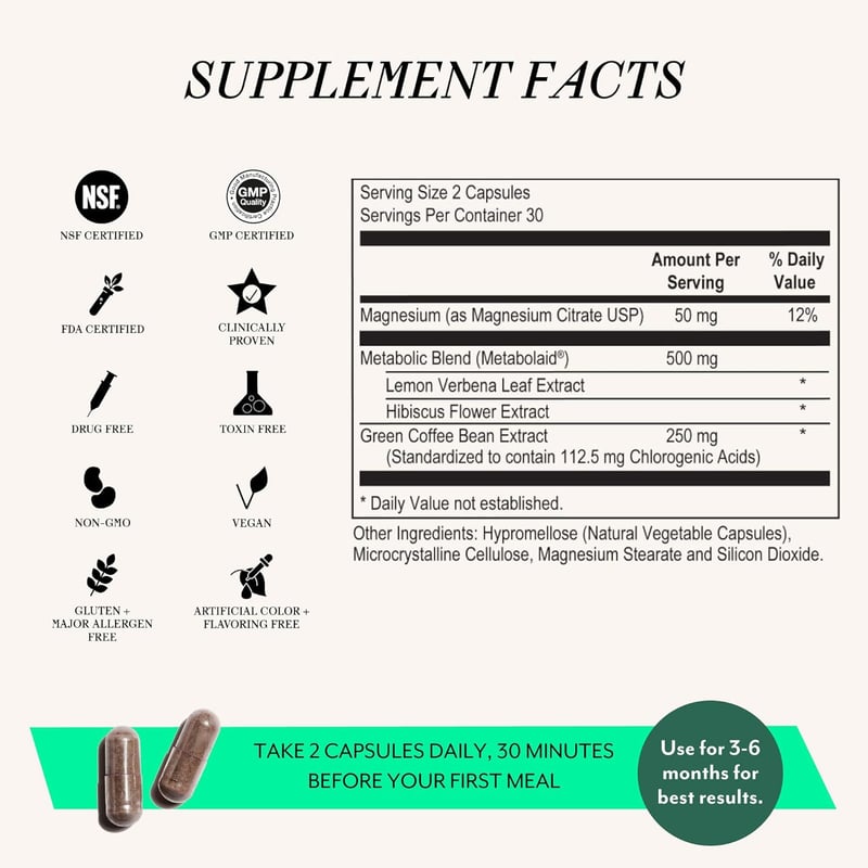 Natural Metabolism Support Supplement - 30 Servings for Weight Loss