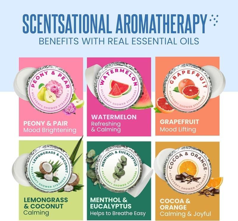 Aromatherapy Shower Steamers for Stress Relief – 6 Tablets