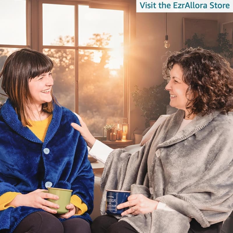 Lightweight Fleece Poncho Blanket - Velvet Lavender, Gift for Mom