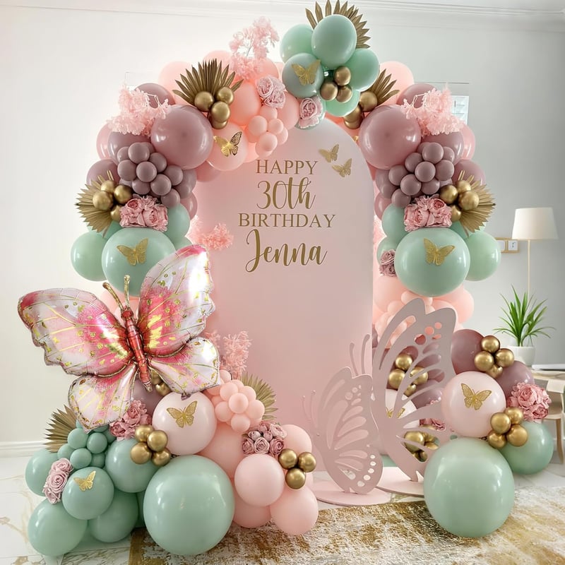 Butterfly Balloon Arch Kit for Girls' Birthday Party