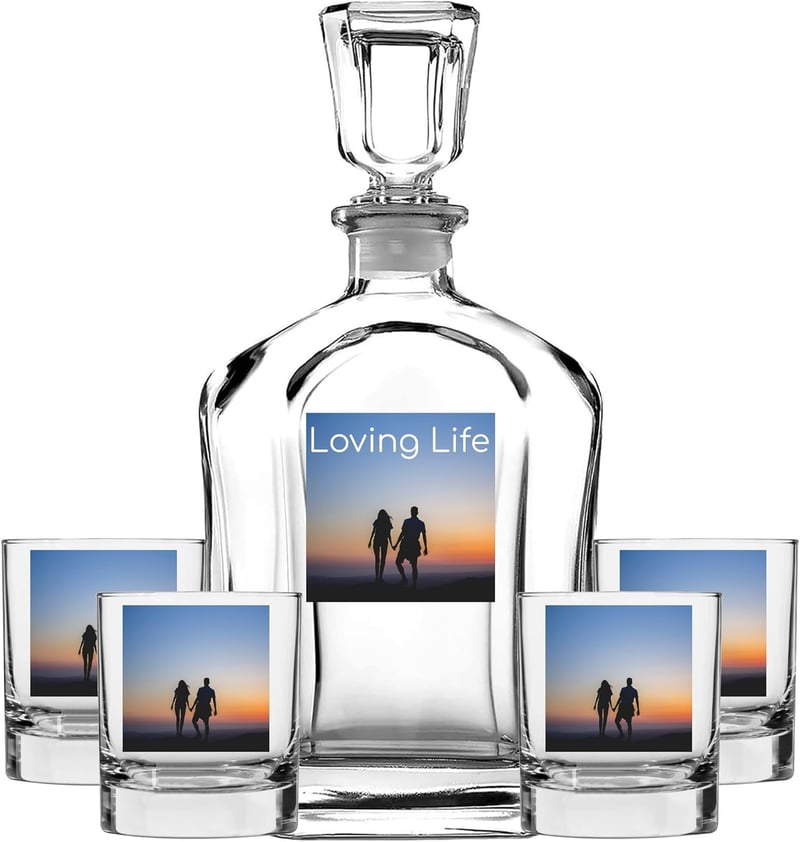 Personalized 23oz Whiskey Decanter Set for Men
