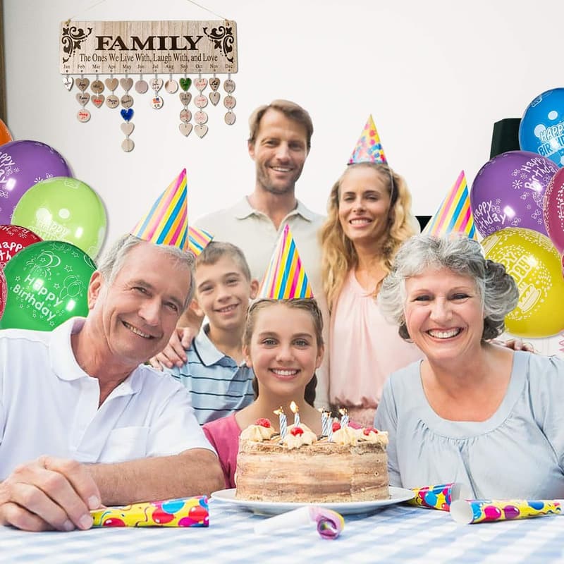 Unique Wooden Family Birthday Reminder Calendar for Mom & Grandma