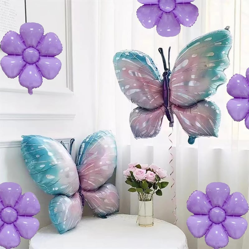 Colorful Butterfly Foil Balloons for Birthday Party Decorations