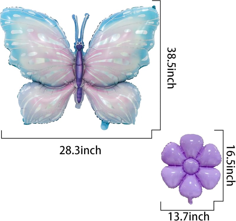Colorful Butterfly Foil Balloons for Birthday Party Decorations