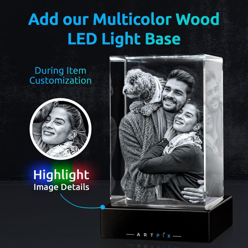 Personalized 3D Crystal Photo Gift for Dad