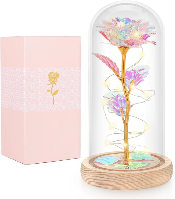Galaxy Glass Rose - Forever Preserved Flower Gift for Mom
