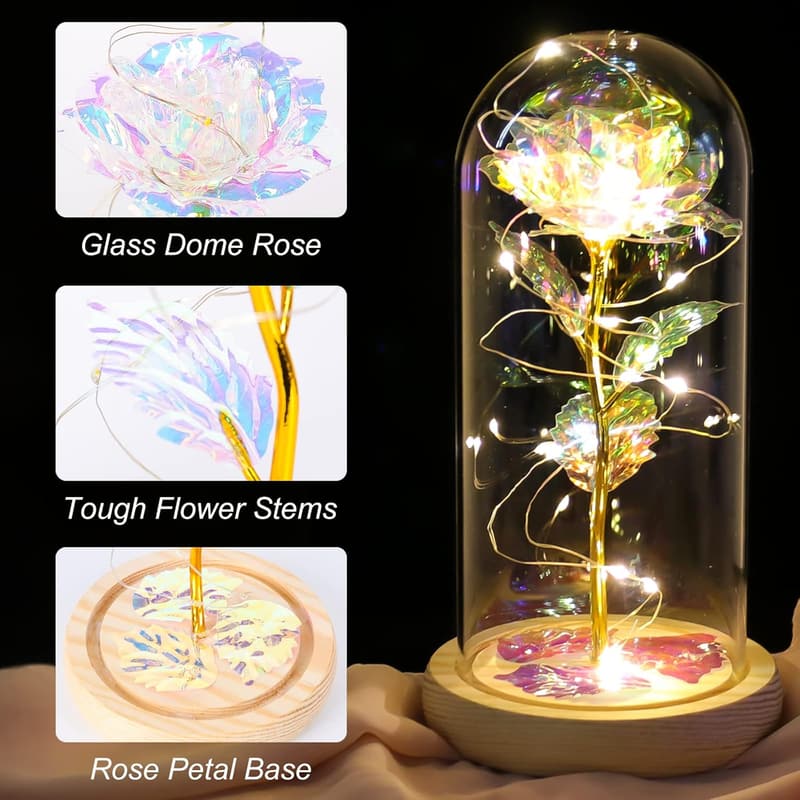 Galaxy Glass Rose - Forever Preserved Flower Gift for Mom