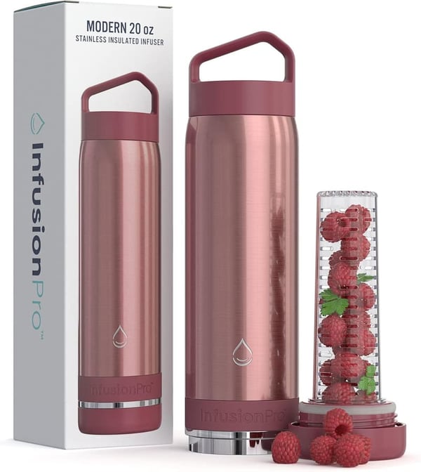 Vacuum Insulated Fruit Infuser Water Bottle with eBook - 20 oz