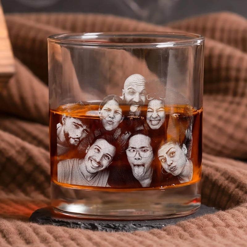 Personalized Whiskey Glass with Photo for Dad