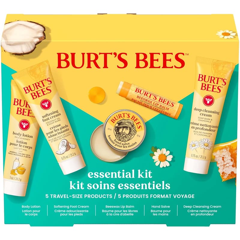 Everyday Essentials Set - 5 Travel Size Burt's Bees Products