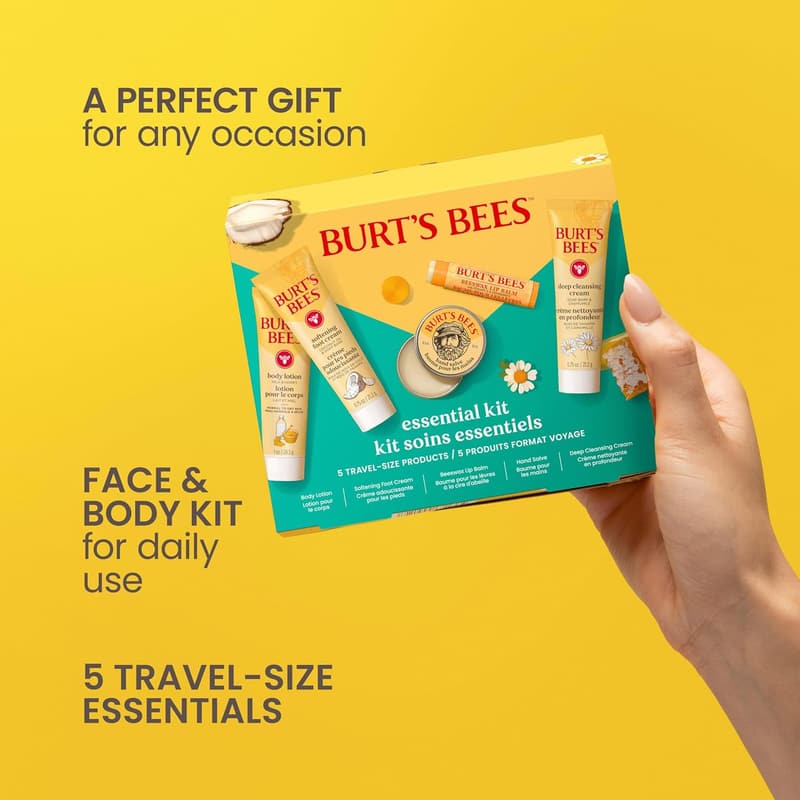 Everyday Essentials Set - 5 Travel Size Burt's Bees Products