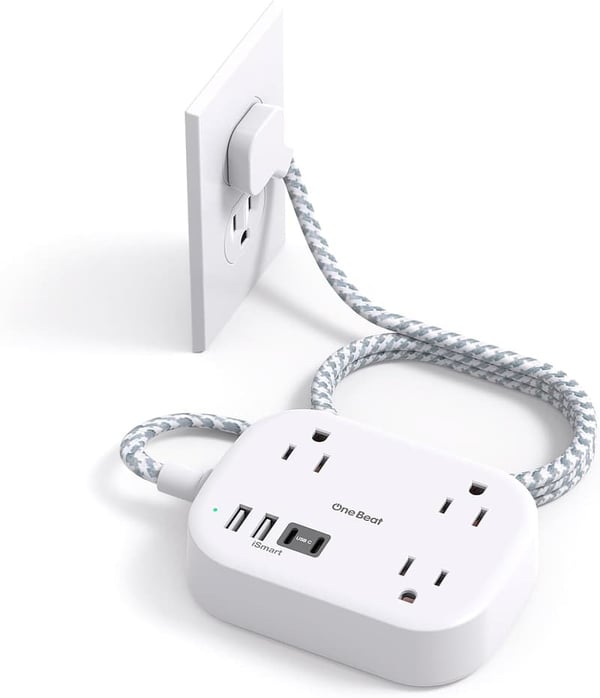 Cruise Travel Power Strip with 3 Outlets & 4 USB Ports