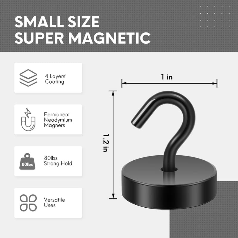 Heavy-Duty Magnetic Hooks for Travel & Cruise Essentials