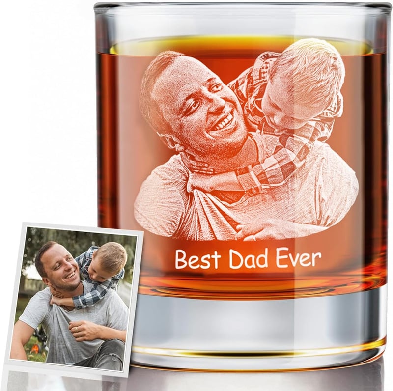 Personalized Whiskey Glass for Dad – Custom Photo Mug