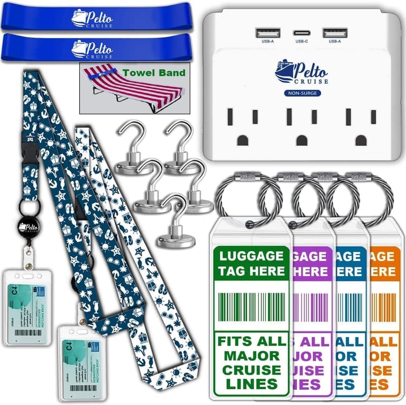 Cruise Accessories 2025: Luggage Tags, Power Strip & Hooks
