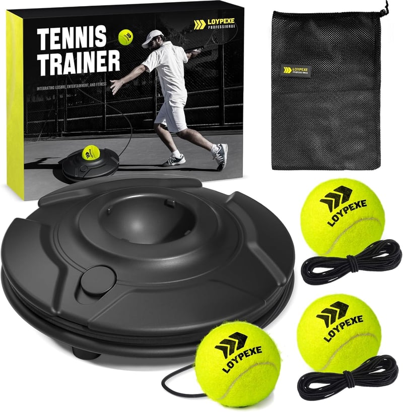 Portable Tennis Rebounder Set with 3 Replacement Balls