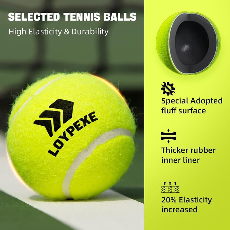 Portable Tennis Rebounder Set with 3 Replacement Balls