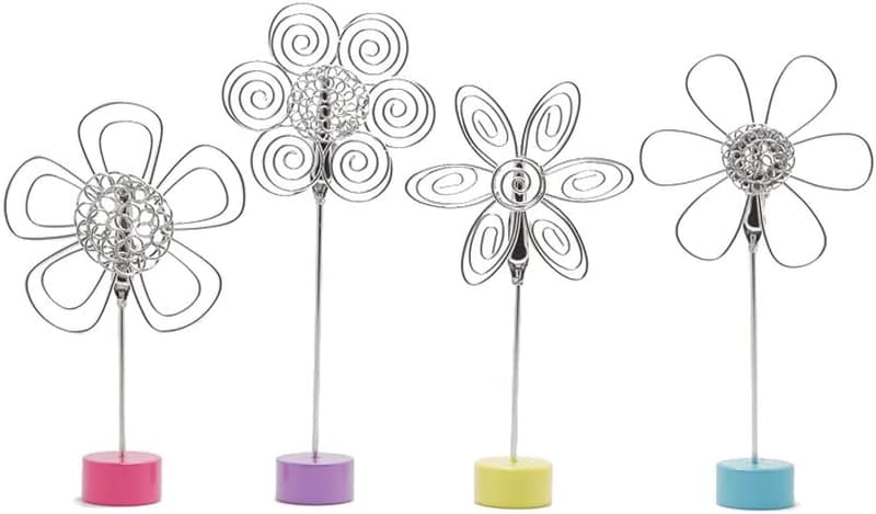 Colorful Metal Flower Memo and Photo Clip Holder Stand