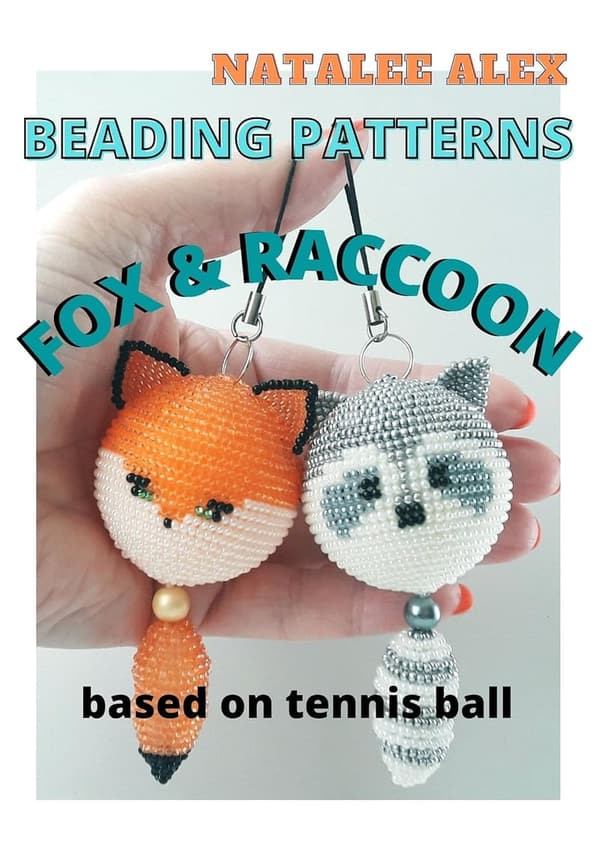 Fox & Raccoon Keychain Beading Patterns with Video Tutorial
