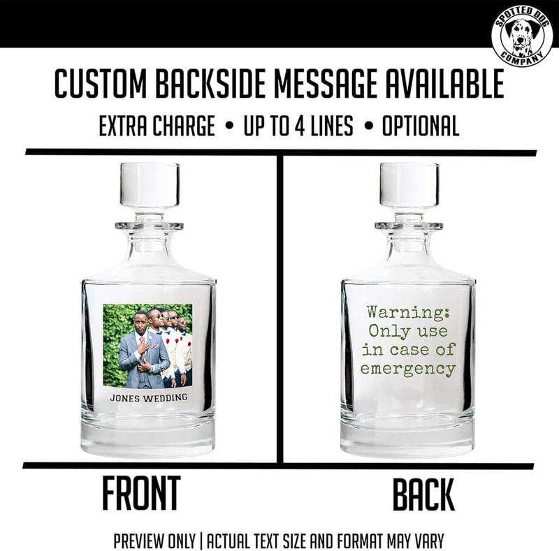 Custom Photo 28oz Whiskey Decanter - Perfect Gift for Men
