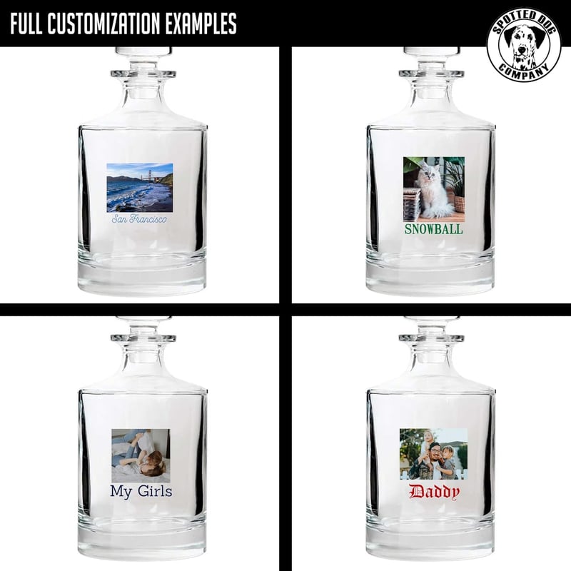 Custom Photo 28oz Whiskey Decanter - Perfect Gift for Men