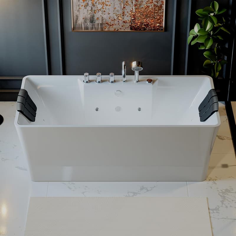 Whirlpool Bathtub with 8 Adjustable Jets - 67-Inch Freestanding