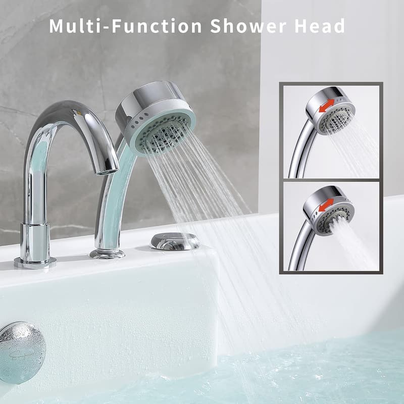 Whirlpool Bathtub with 8 Adjustable Jets - 67-Inch Freestanding